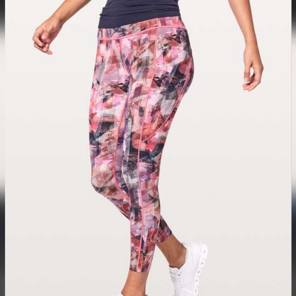 Lululemon Sun Dazed Multi Pink Fast & Free Nulu Tight II Size 4 - Picture 1 of 7